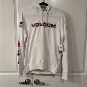 Volcom womeen's White Hoodie Sweater size M